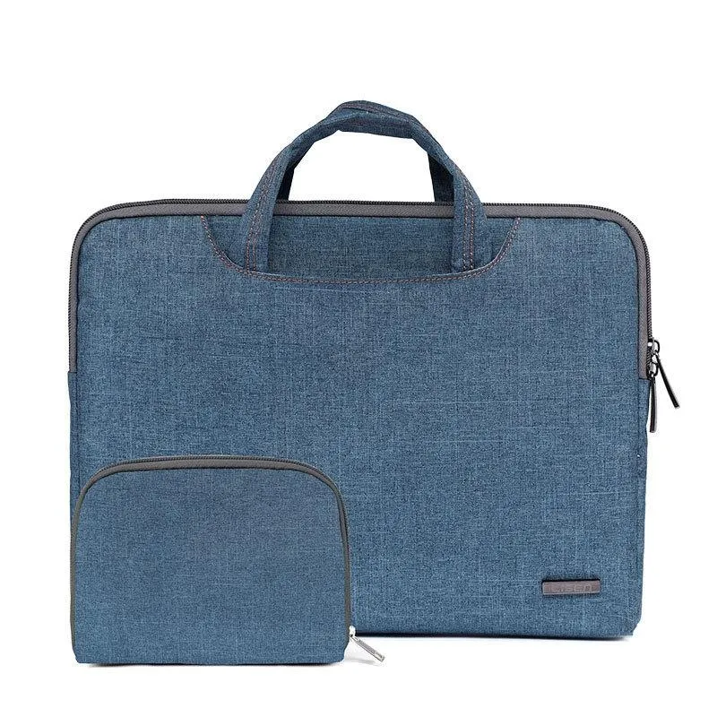11.6 Inch Simple Business Laptop Bag | With Liner | LS-116 | Canvas | Colourful Leaves | Blue