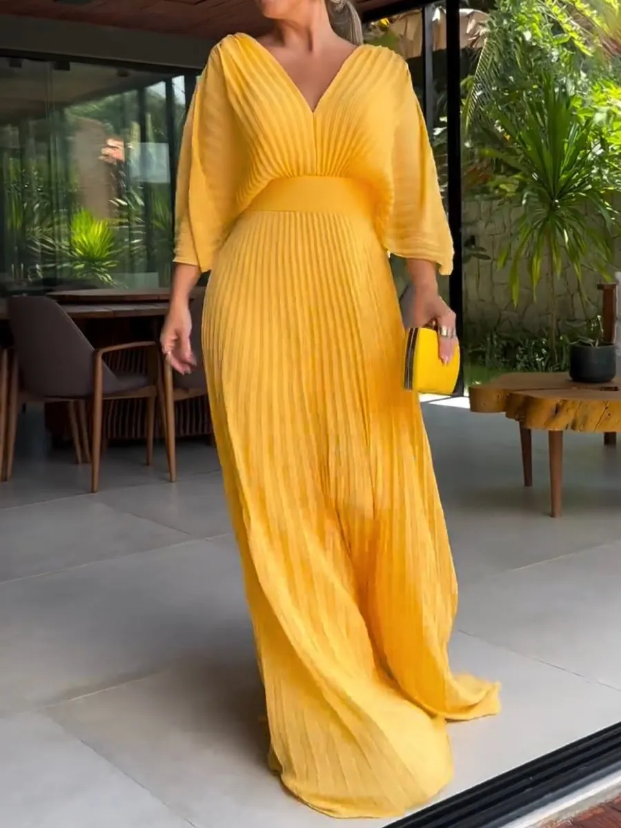 ANITA™ - Vibrant Pleated Dress