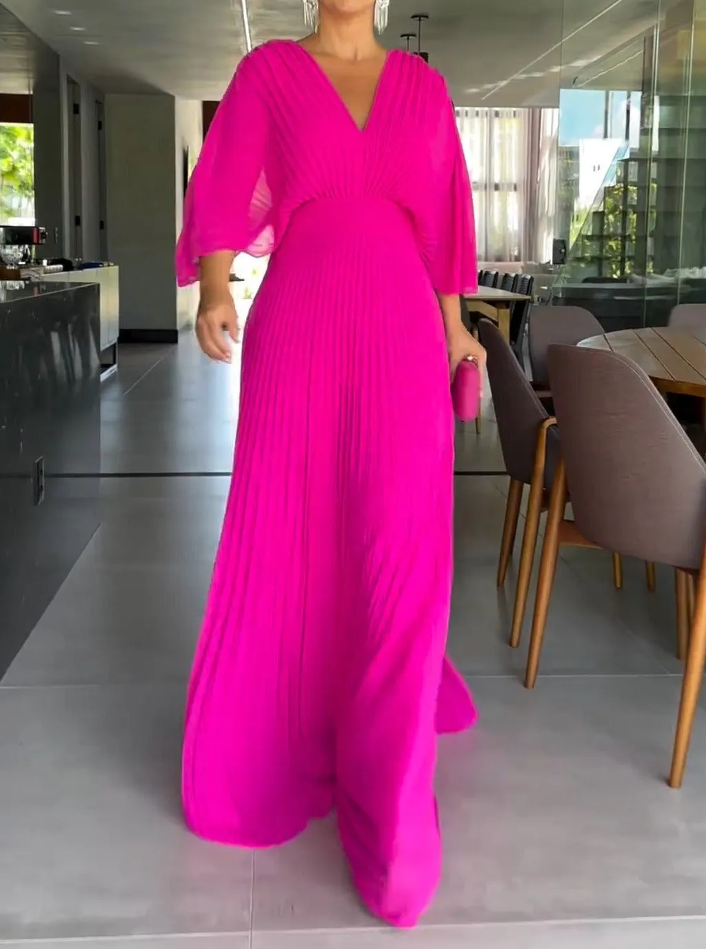 ANITA™ - Vibrant Pleated Dress