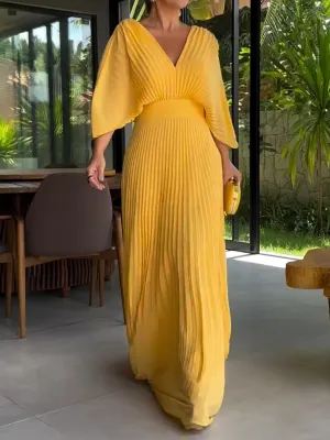 ANITA™ - Vibrant Pleated Dress