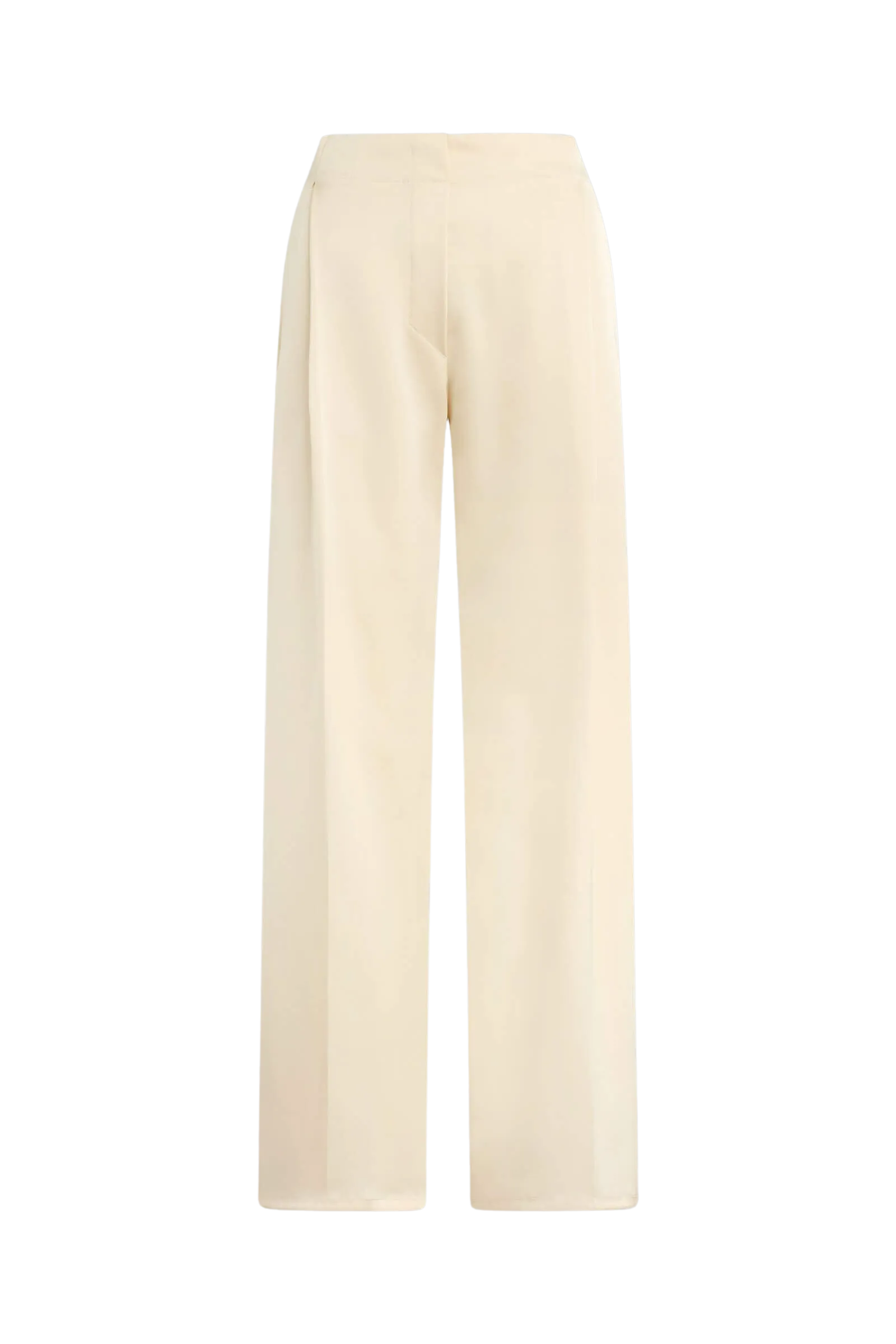 Barb Pleated High Waist Pant in Cream