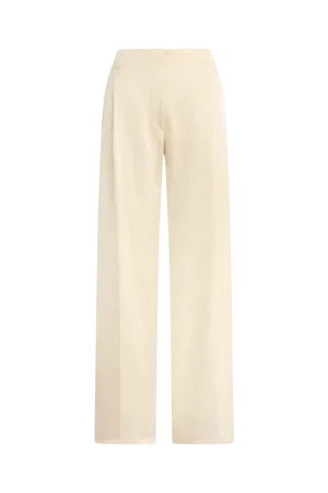 Barb Pleated High Waist Pant in Cream