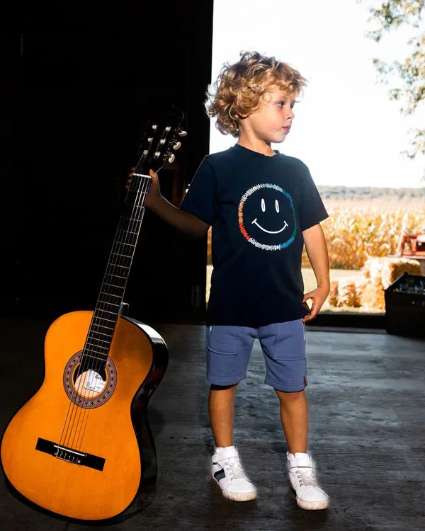 Deux Par Deux Boys Jersey Tee With Print   G30U79-481   Peacoat