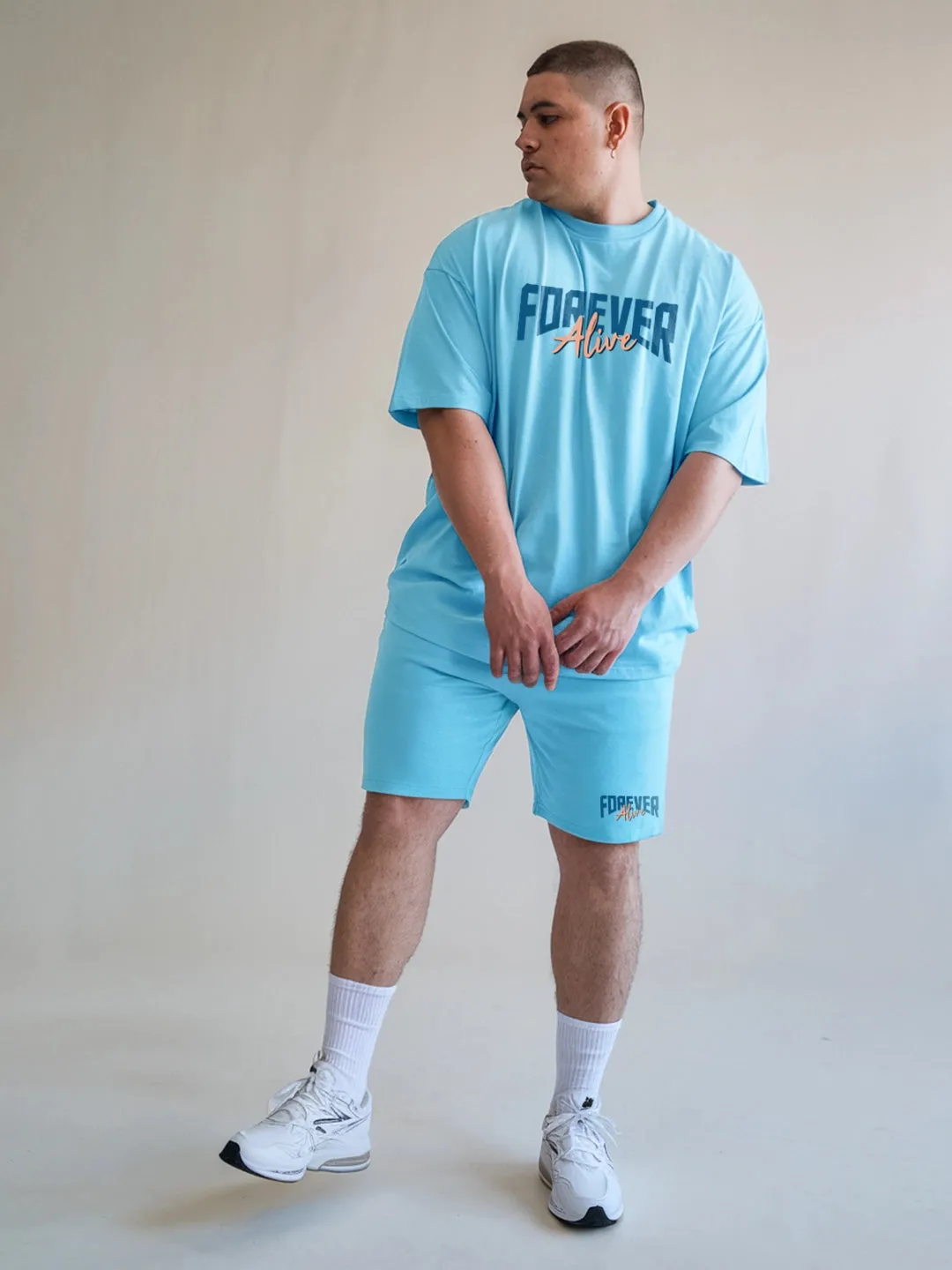 Forever Alive Cotton Mens T Shirt and Shorts Combo Set