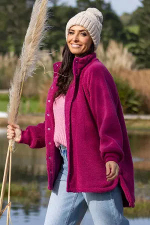 Frankie Sherpa Jacket Berry