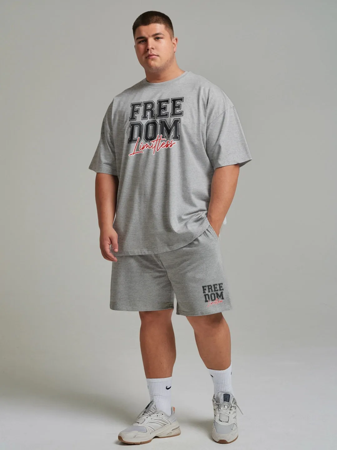 Freedom Cotton Mens T Shirt and Shorts Combo Set