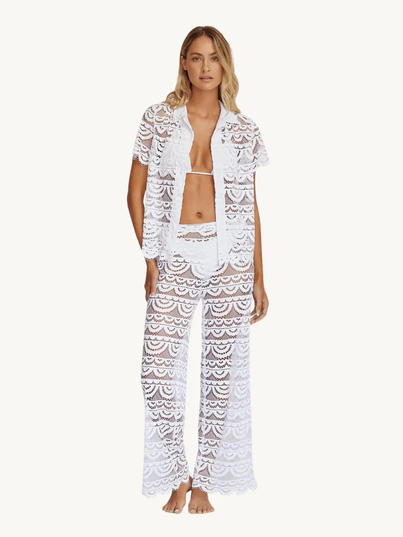 High Waist Lace Pant Waterlily