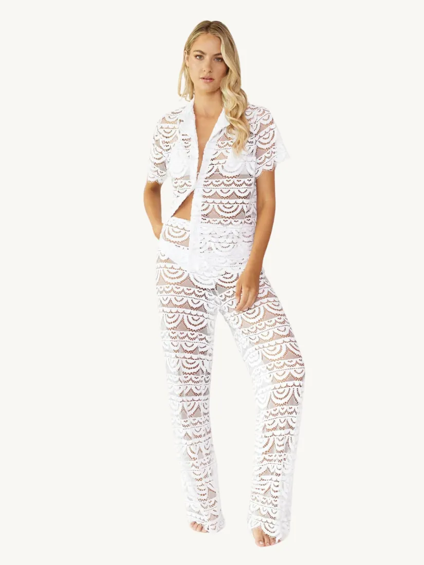 High Waist Lace Pant Waterlily