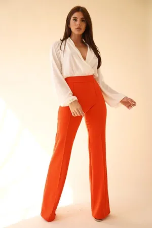 MIMI HIGH WAISTED PANT- Tangerine Orange