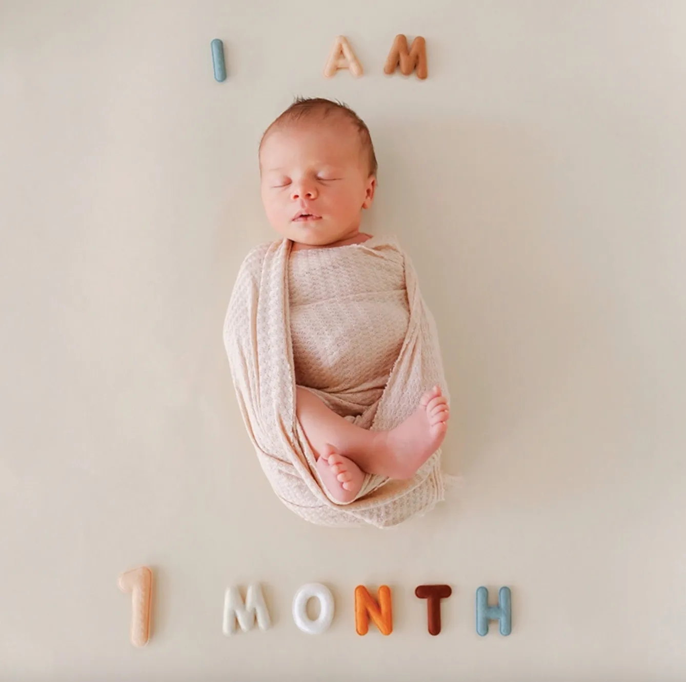 Monthly Milestone Baby Felt Letters - Neutral