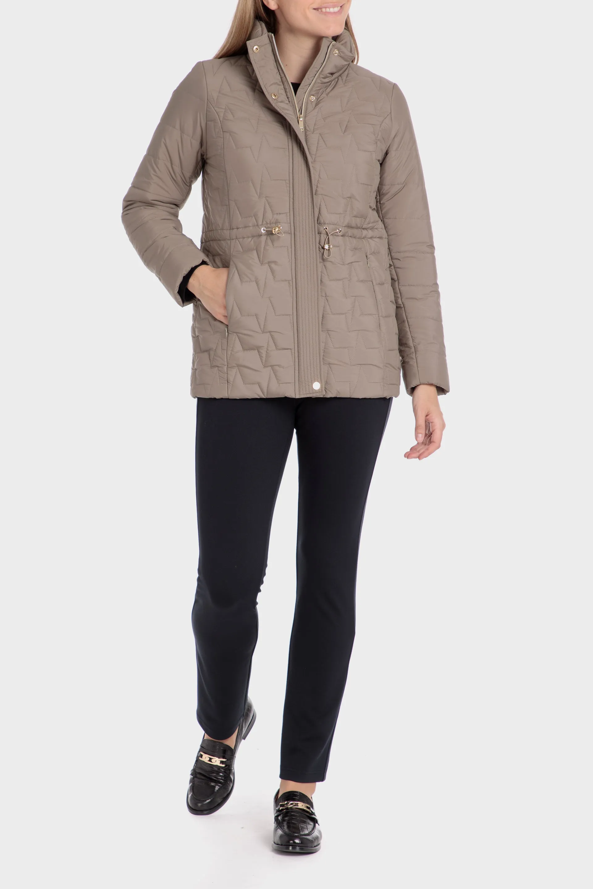 neutral padded parka