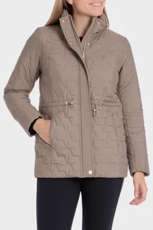 neutral padded parka
