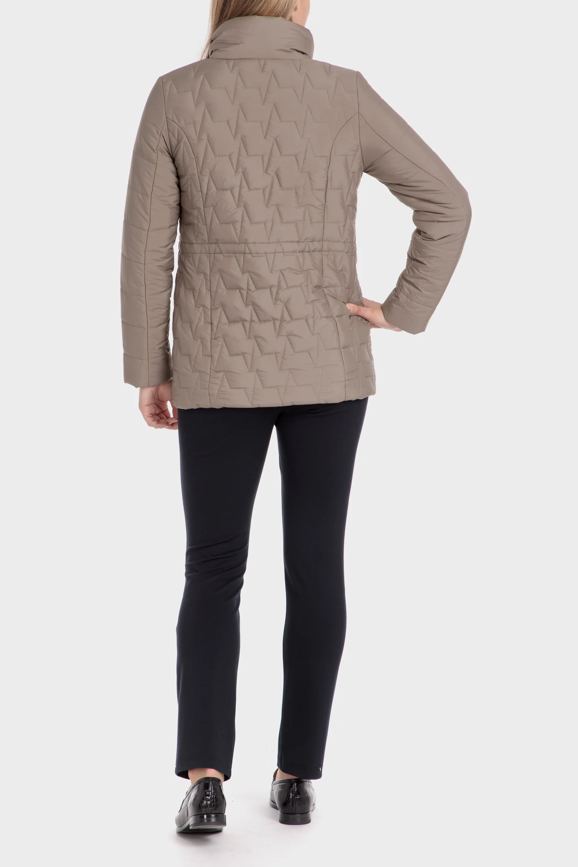 neutral padded parka