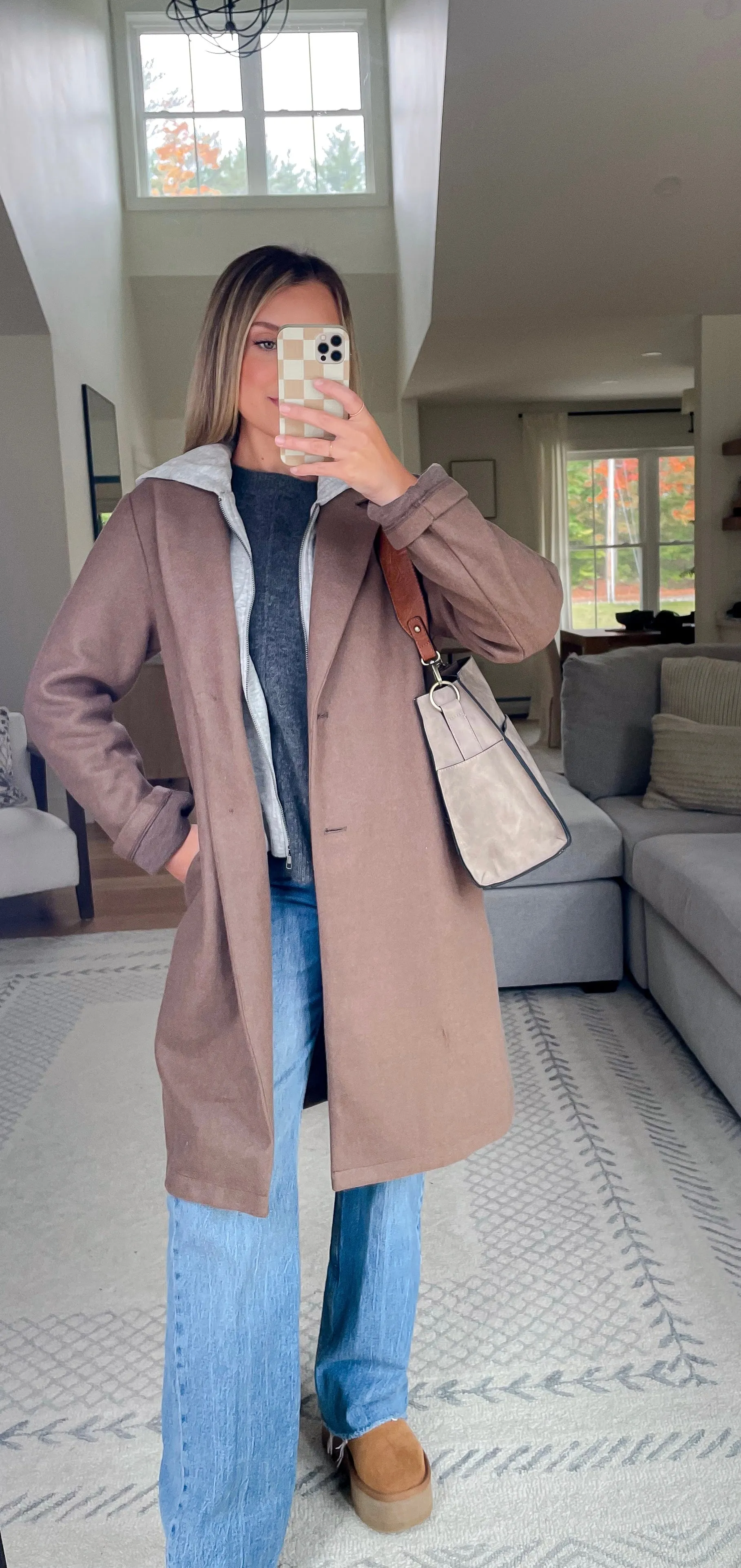 On Repeat Chocolate Hoodie Peacoat