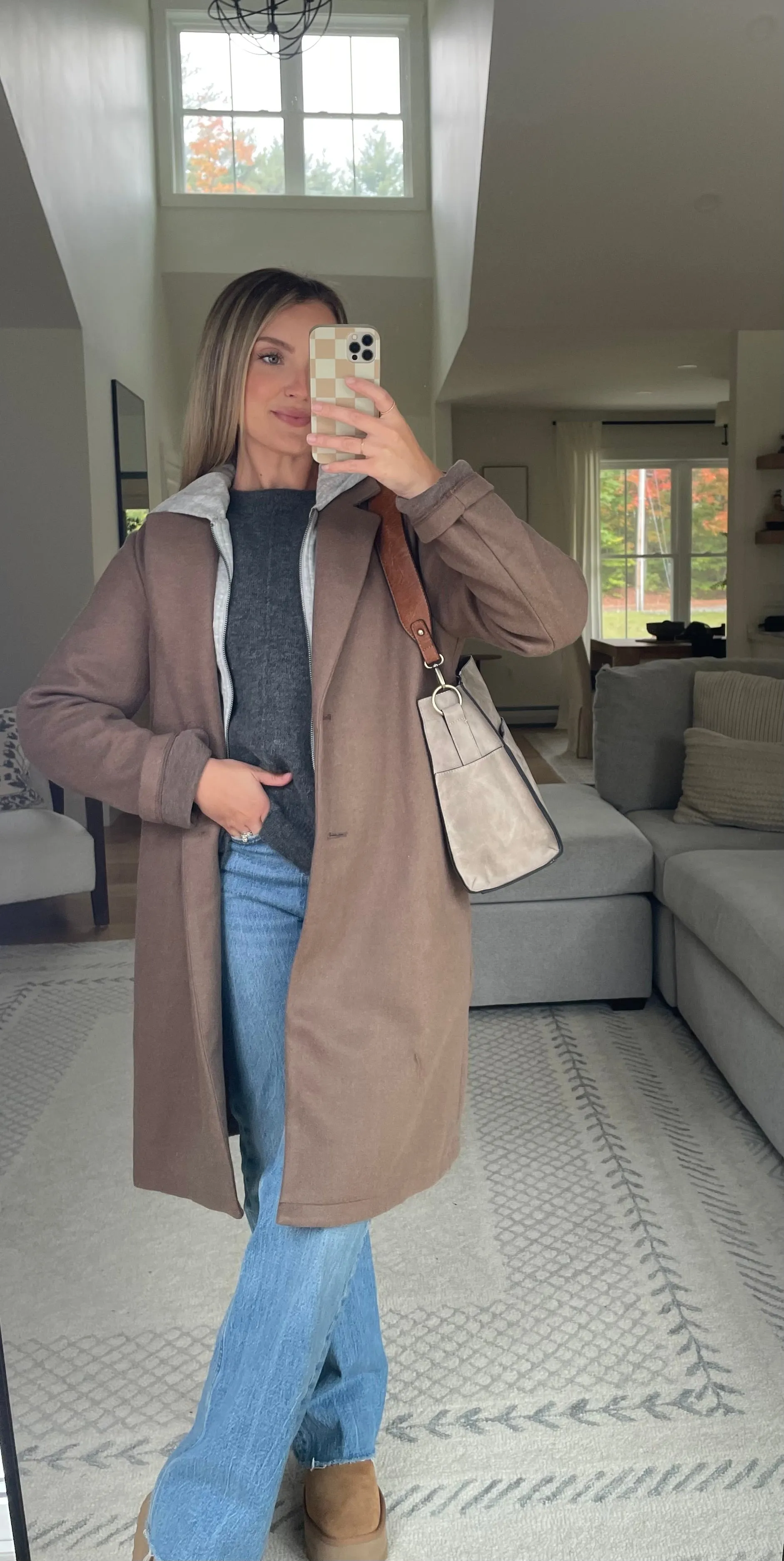 On Repeat Chocolate Hoodie Peacoat
