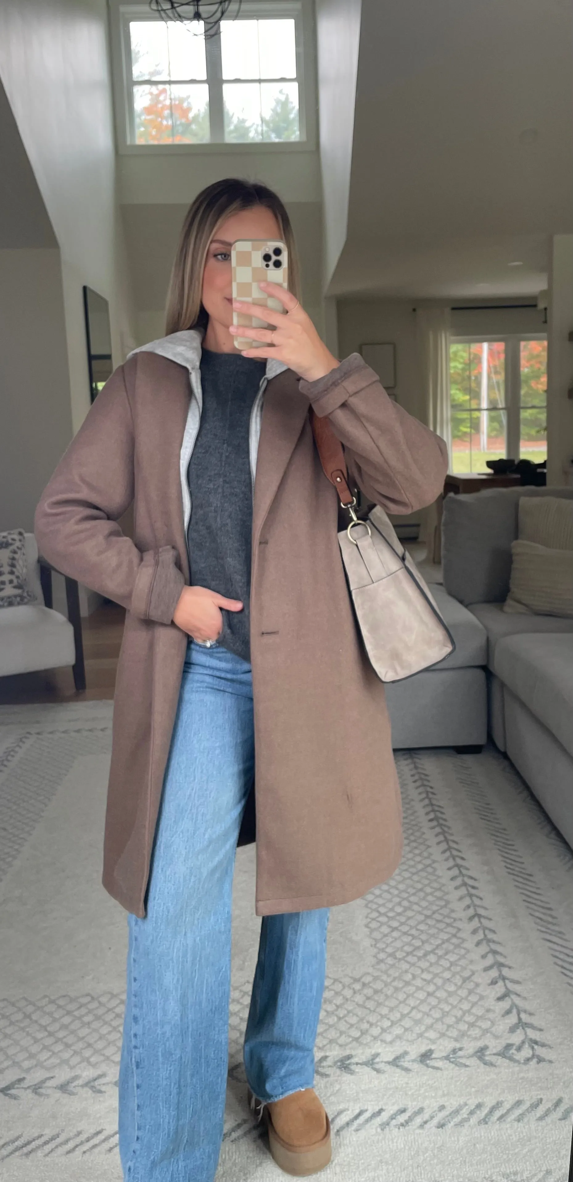 On Repeat Chocolate Hoodie Peacoat