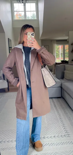 On Repeat Chocolate Hoodie Peacoat