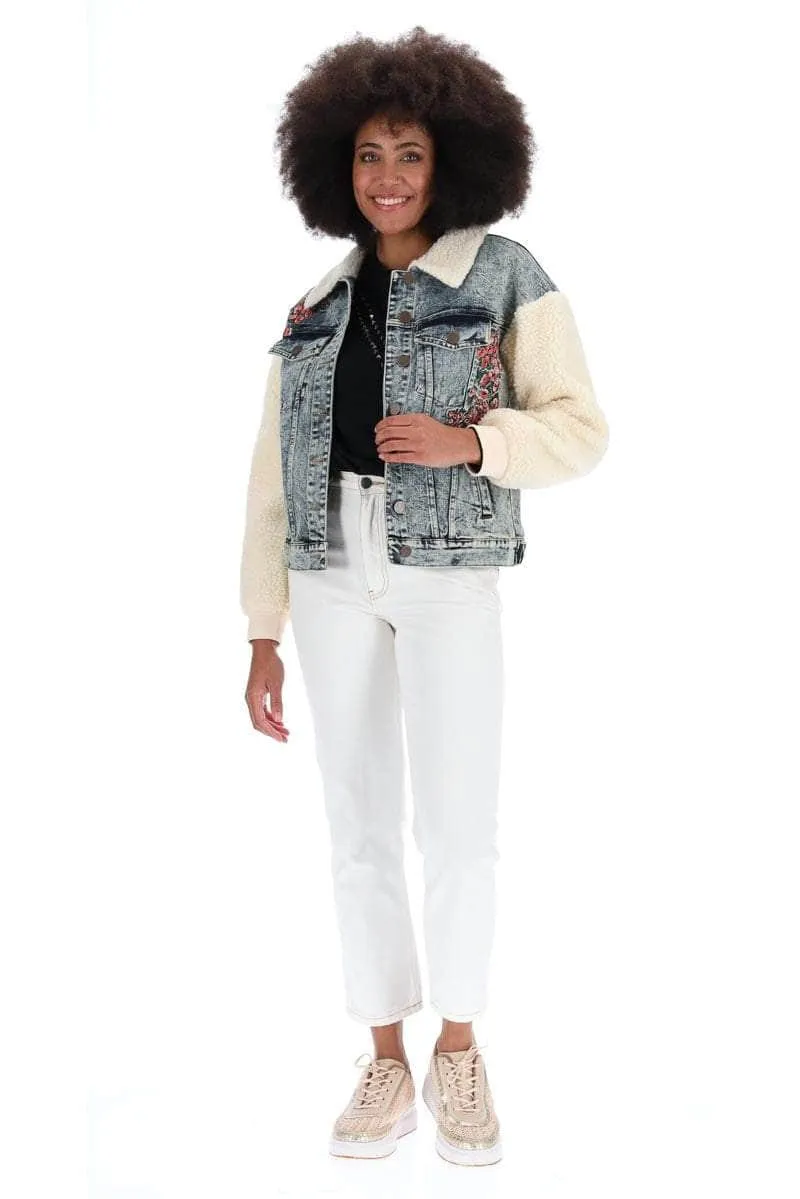 Portia Denim Sherpa Jacket Cotton