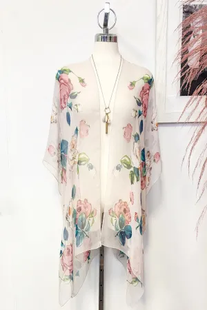 Rose Print Kimono