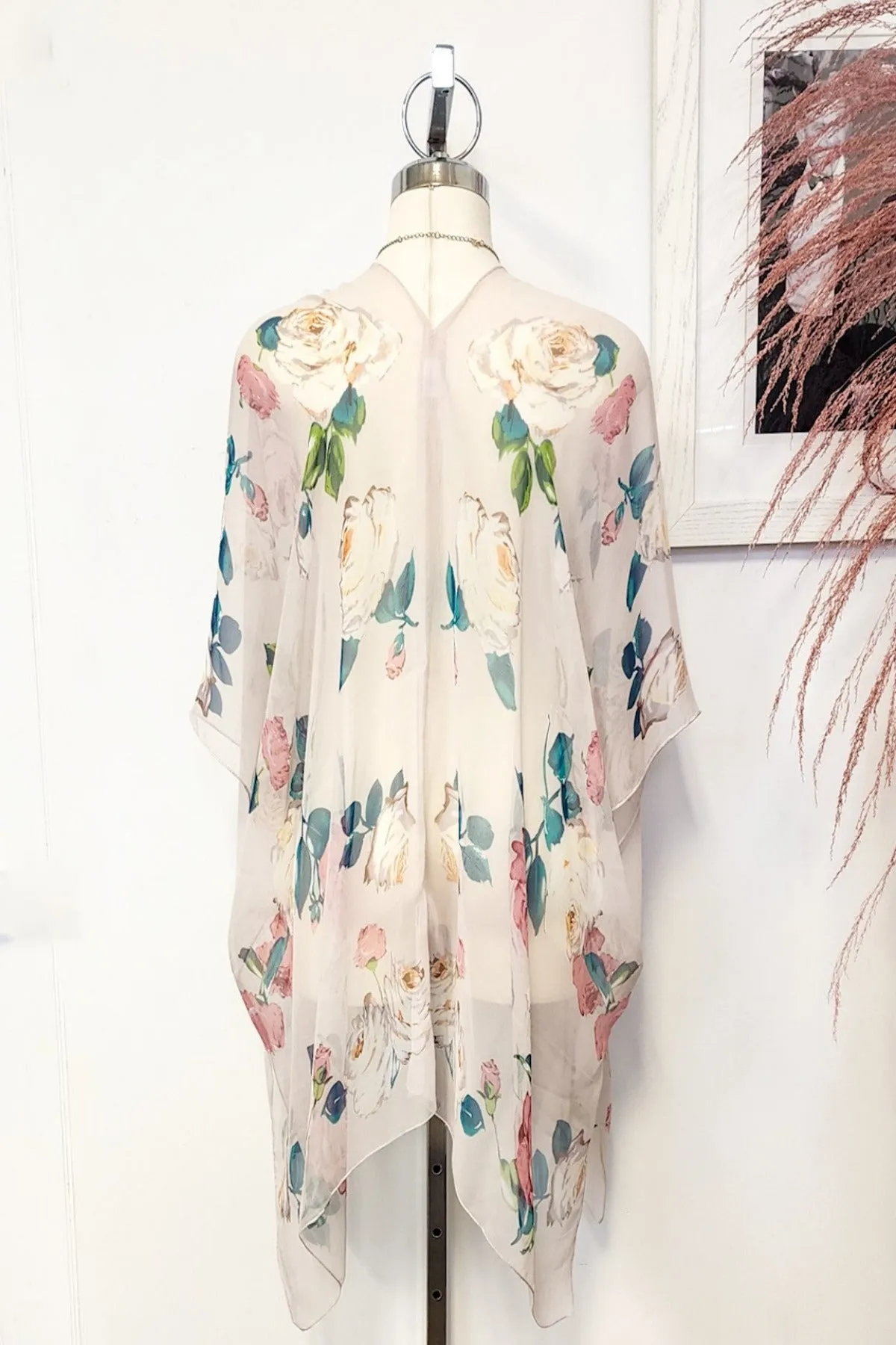 Rose Print Kimono