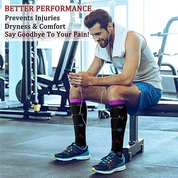 ROYALUCK Men's Antibacterial Anti-Odor Sports Compression Socks