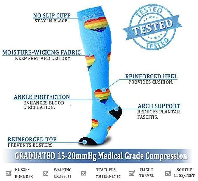 ROYALUCK Men's Antibacterial Anti-Odor Sports Compression Socks
