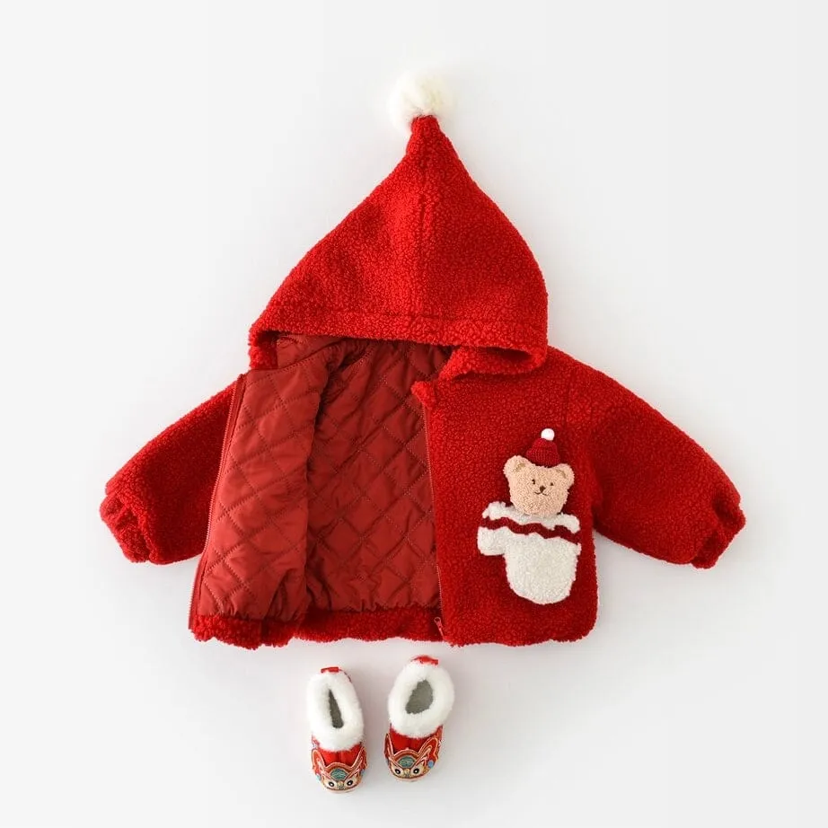 Santa Bear Quilted Hooded Jacket