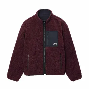 Stussy Sherpa Reversibile Jacket Burgundy