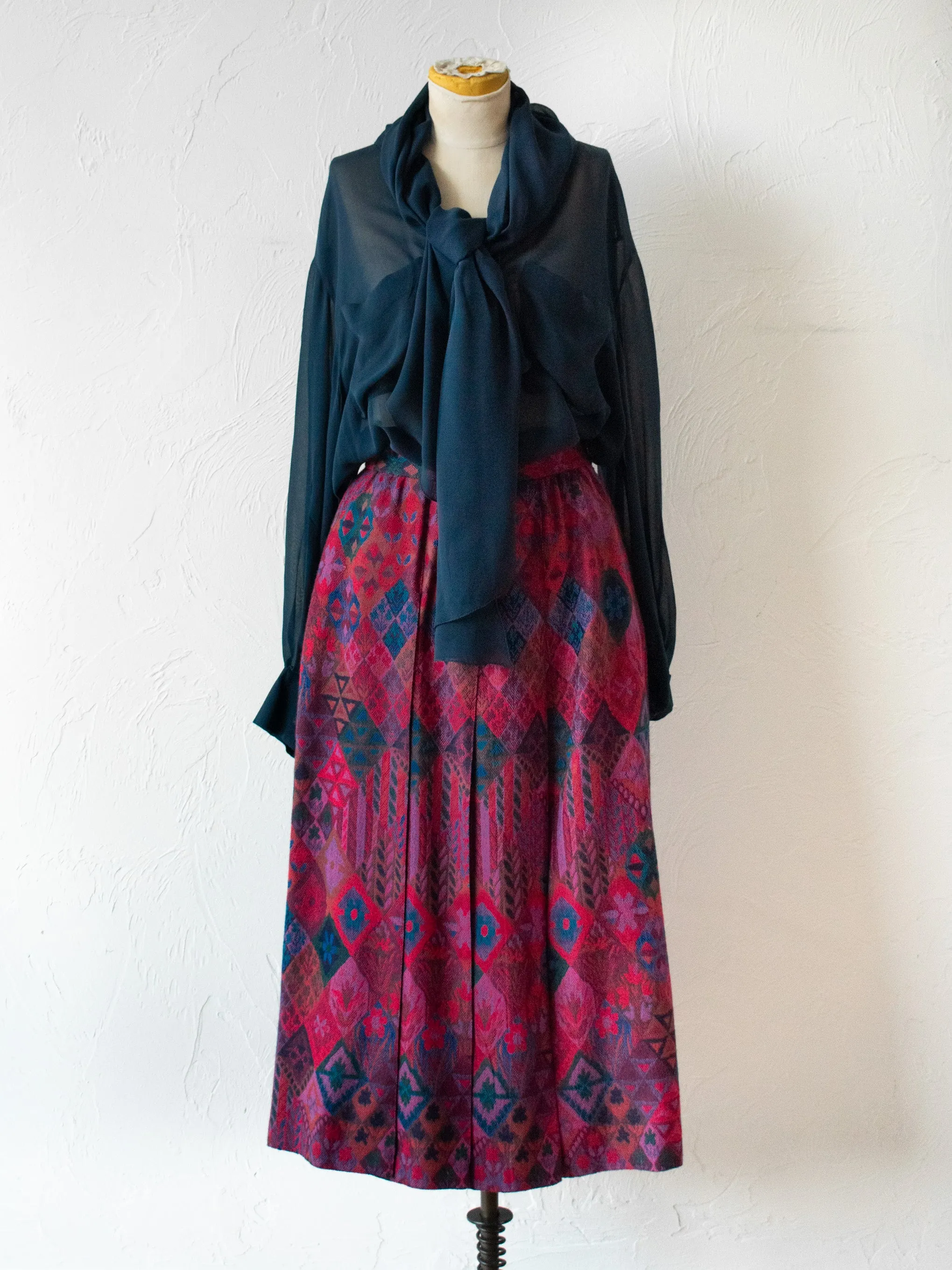 Vintage Geiger Pleated Wool Skirt S