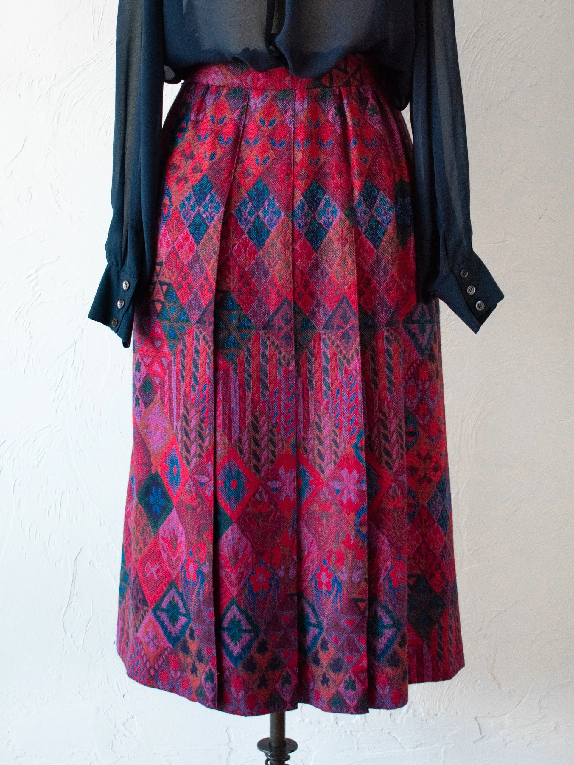 Vintage Geiger Pleated Wool Skirt S