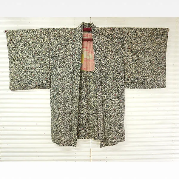 Vintage Haori Kimono Jacket Silk,karakusa (arabesque) pattern