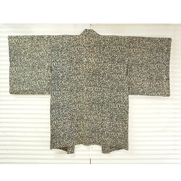 Vintage Haori Kimono Jacket Silk,karakusa (arabesque) pattern