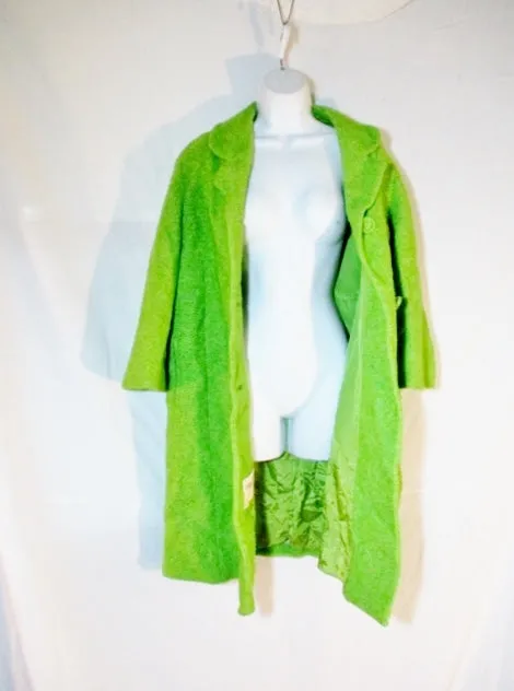 Vintage HOCKANUM STEVENS FABRIC  jacket coat Peacoat M GREEN LIME